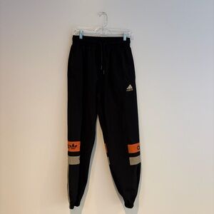 Adidas Kids Retro Joggers in Black and Orange